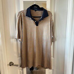 Peter Millar Short Sleeve Polo Size XXL Color Tan Grey Blue
